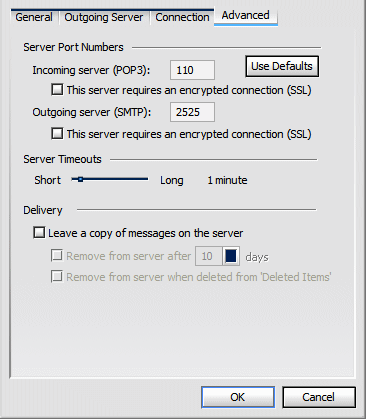 Outlook 2003 SMTP